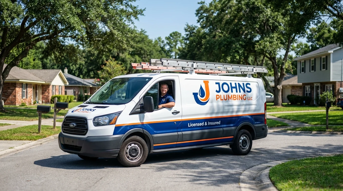Johns Plumbing LLC service van in Georgiana, AL